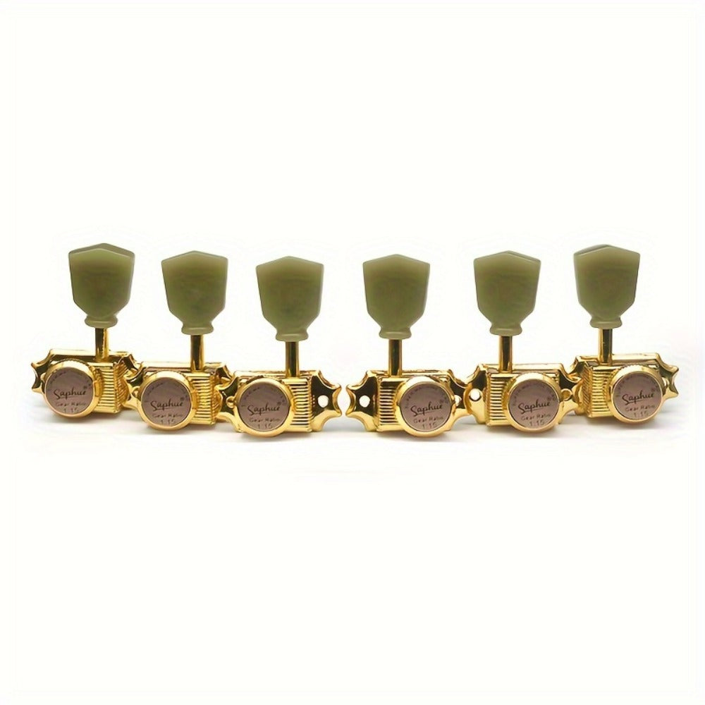 3+3 Locking Guitar Tuners, 1:15 Ratio, Black Gold or Chrome Set detail image - detail view 5