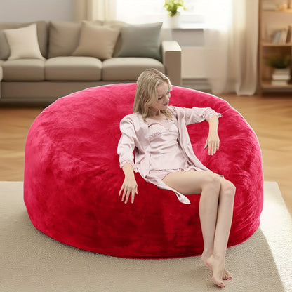 3-Foot Oversized Bean Bag Chair with Memory Foam for Comfortable Everyday Seating detail image - detail view 14
