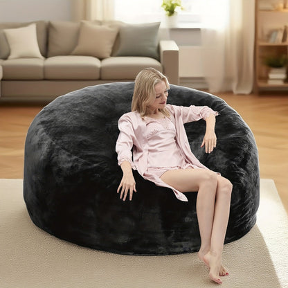 3-Foot Oversized Bean Bag Chair with Memory Foam for Comfortable Everyday Seating detail image - detail view 4