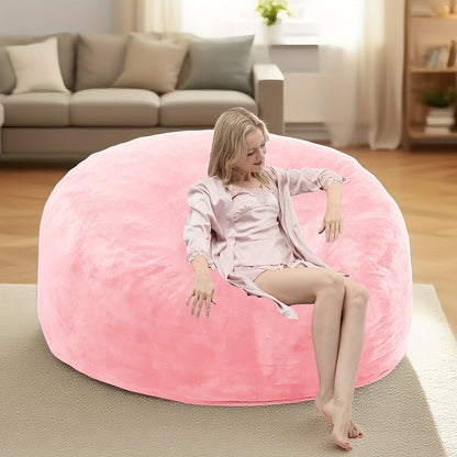 Bean Bag Chair shown in the Pink, 4FT(47"D x 47"W x 28"H) option