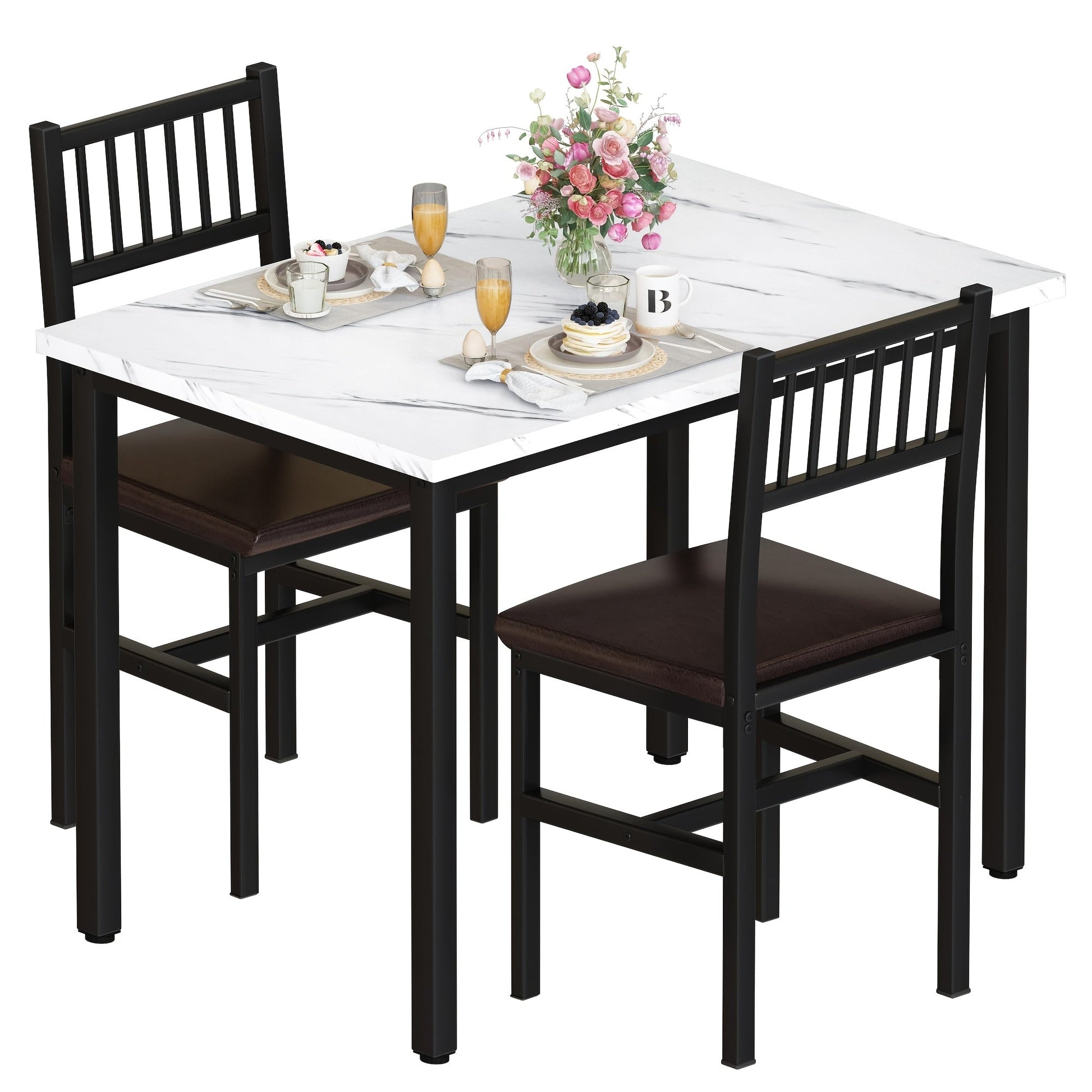 Dining Table Set shown in the Black And White Color option