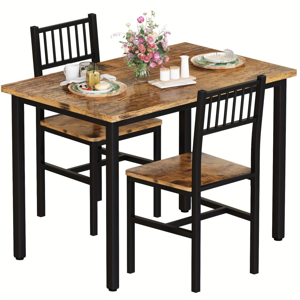 3-Piece Dining Table Set with Two Chairs Included for Work, Display, and Everyday Use detail image - detail view 11