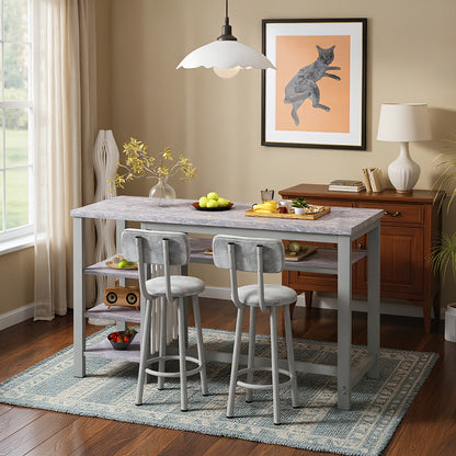 Dining Table Sets and Breakfast Nook Sets shown in the Marble Grey/Grey option