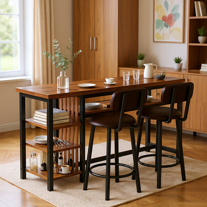 Dining Table Sets and Breakfast Nook Sets shown in the Rustic Brown/Black option