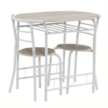 3-Piece Metal Dining Table Set with Two Chairs Included for Kitchen detail image - detail view 11