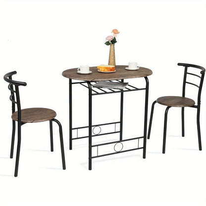 3-Piece Metal Dining Table Set with Two Chairs Included for Kitchen detail image - detail view 5
