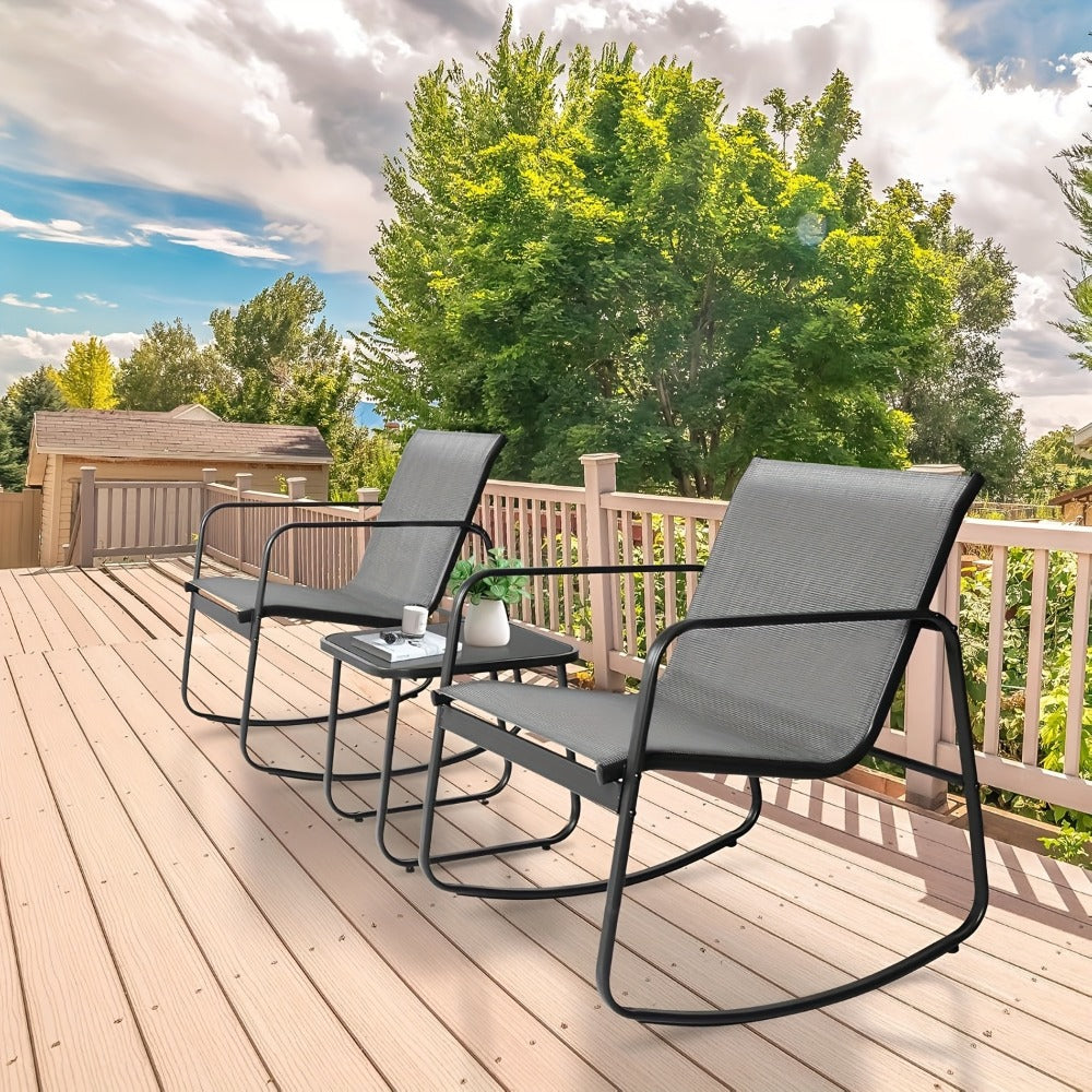 3-Piece Outdoor Bistro Set with Weather-Resistant Finish and Multiple Color Options detail image - detail view 10