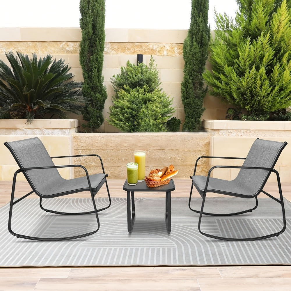 3-Piece Outdoor Bistro Set with Weather-Resistant Finish and Multiple Color Options detail image