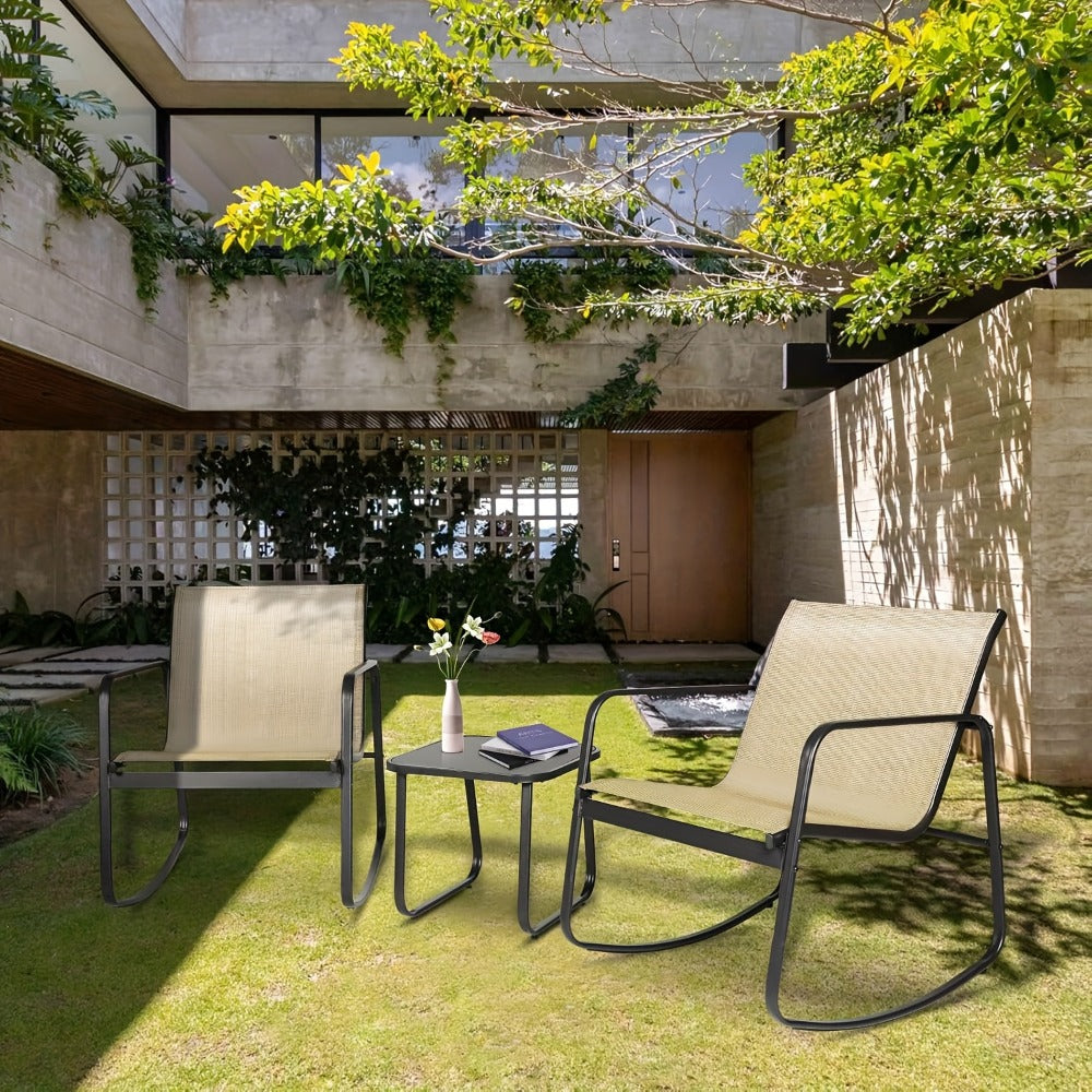 3-Piece Outdoor Bistro Set with Weather-Resistant Finish and Multiple Color Options detail image - detail view 3