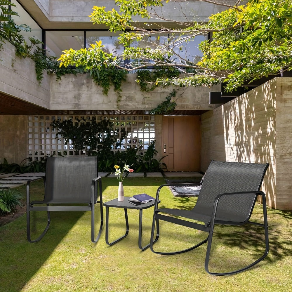 3-Piece Outdoor Bistro Set with Weather-Resistant Finish and Multiple Color Options detail image - detail view 7