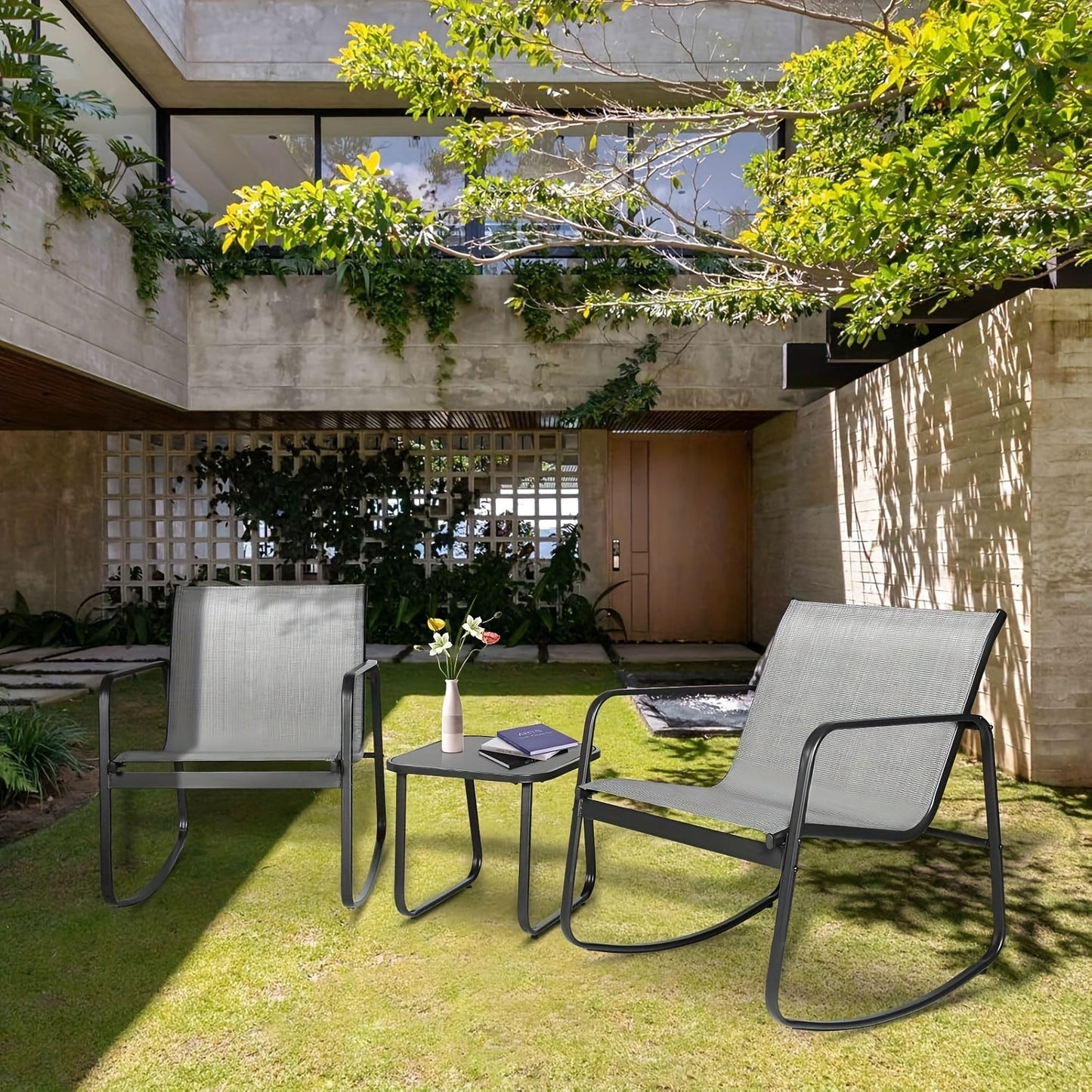 Outdoor Bistro Set shown in the Grey option