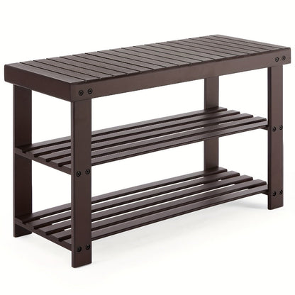 3-Tier Bamboo Shoe Rack, Closet Shoe Shelf for Organized Everyday Storage in Entryway detail image - detail view 5