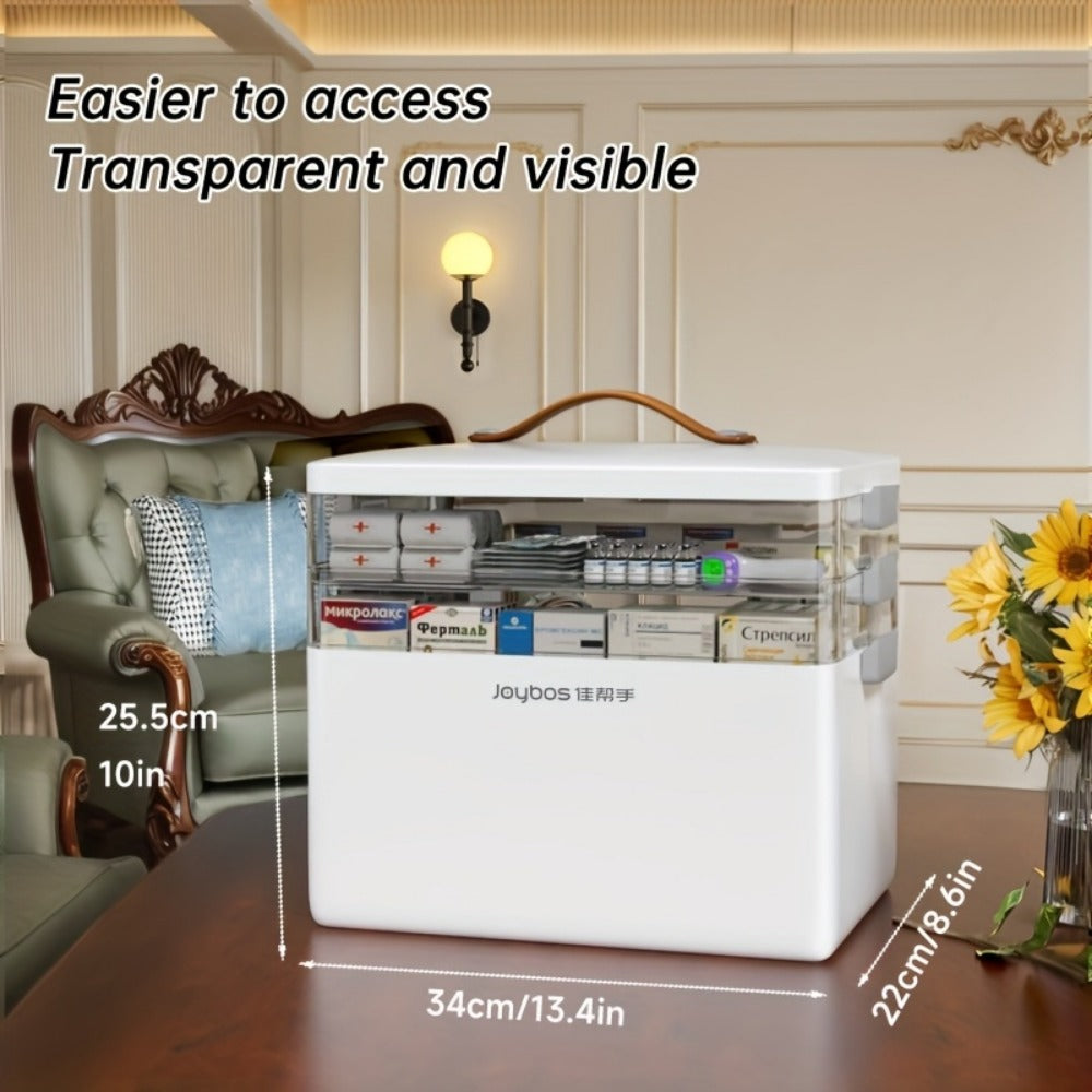 3-Tier Clear Storage Organizer with Secure Lid and Large-Capacity Storage detail image - detail view 3