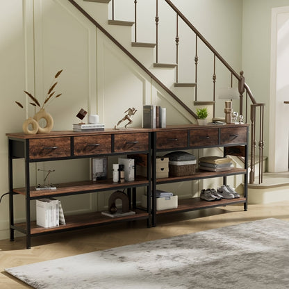 Console Table shown in the Brown-2pcs option