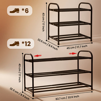 3-Tier Freestanding Shoe Rack, Freestanding Shoe Storage Rack for Entryway detail image - detail view 3