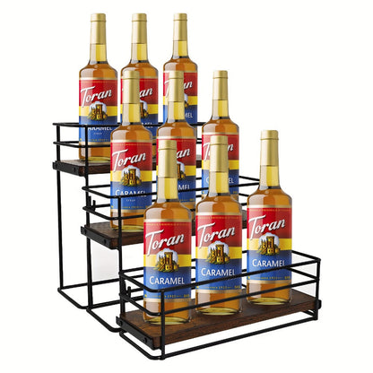 Kitchen Storage and Organization, 3-Tier Bottle Organizer Rack for Coffee Bar - Countertop shown in the main product view