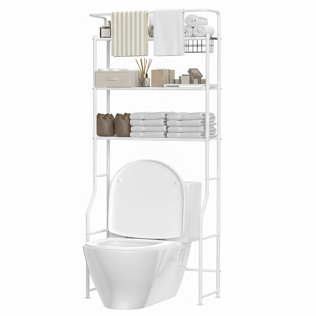 Over the Toilet Storage shown in the White, Toilet Rack option