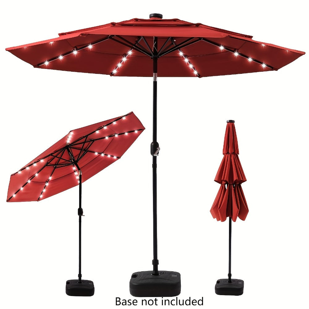3-Tier Patio Umbrella, Backyard Sun Shade for Outdoor Shade and Protection detail image - detail view 3