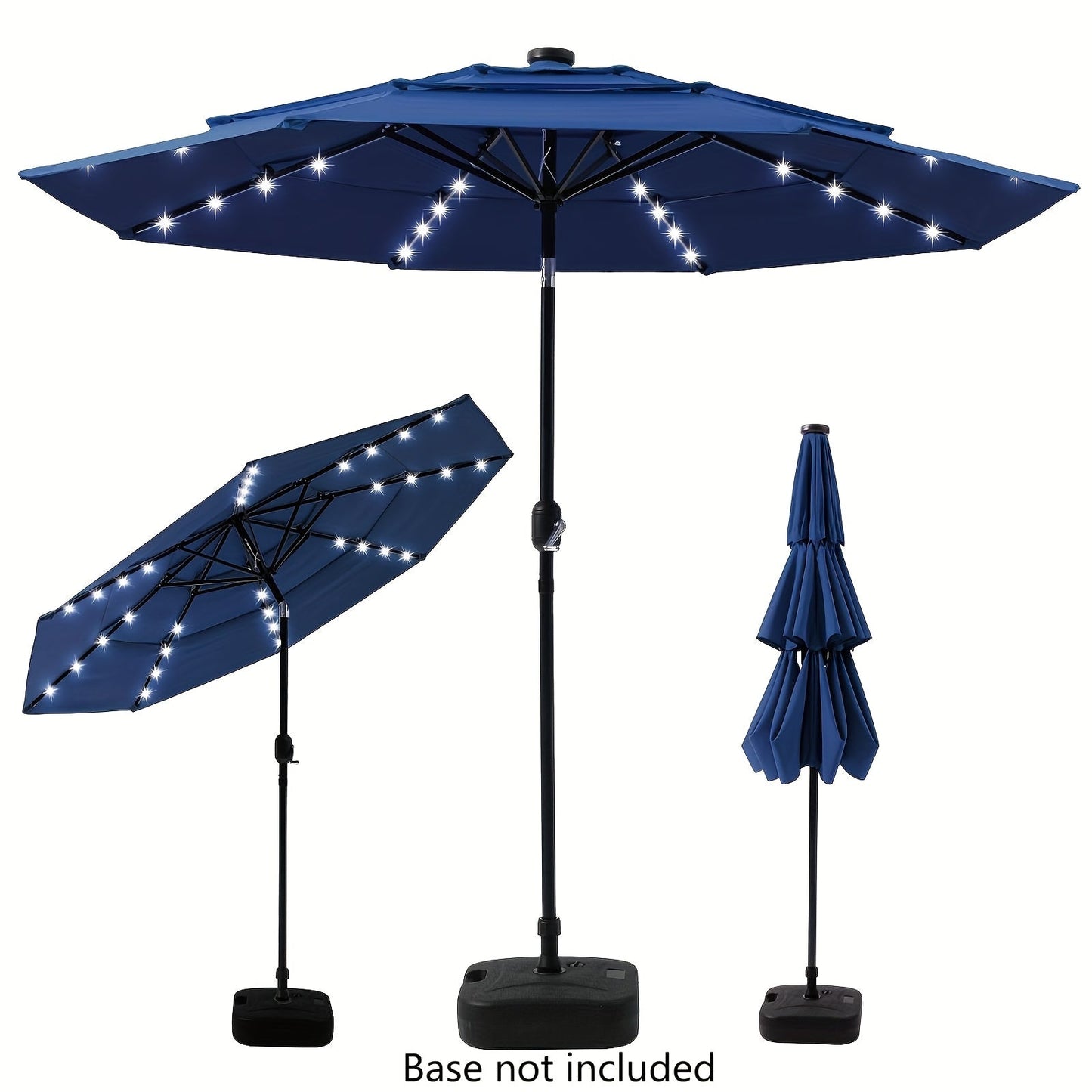 Patio Umbrella shown in the Navy Blue, 10ft Triple Umbrella option