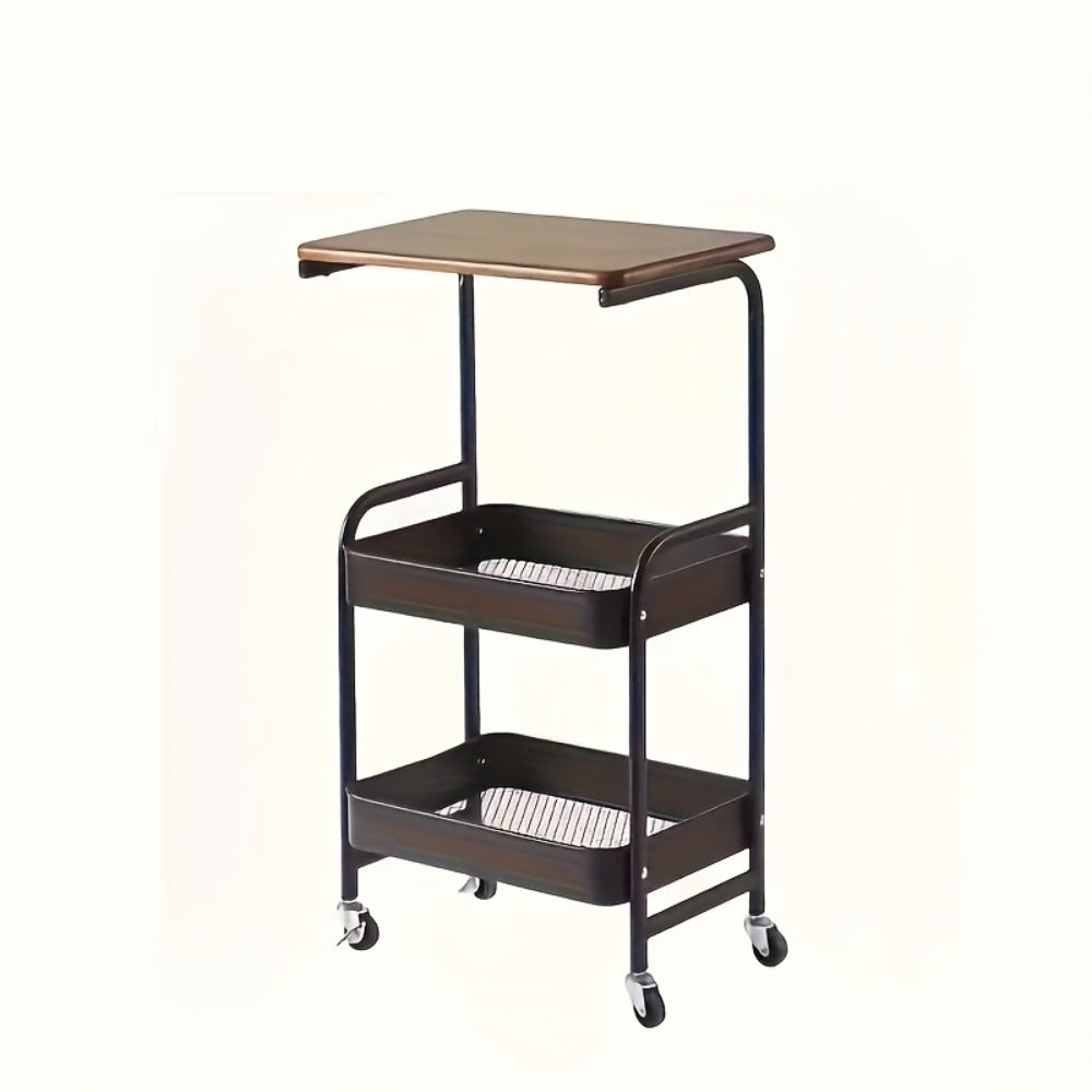 3-Tier Rolling Kitchen Cart with Rolling Wheels for Organized Everyday Storage detail image - detail view 3