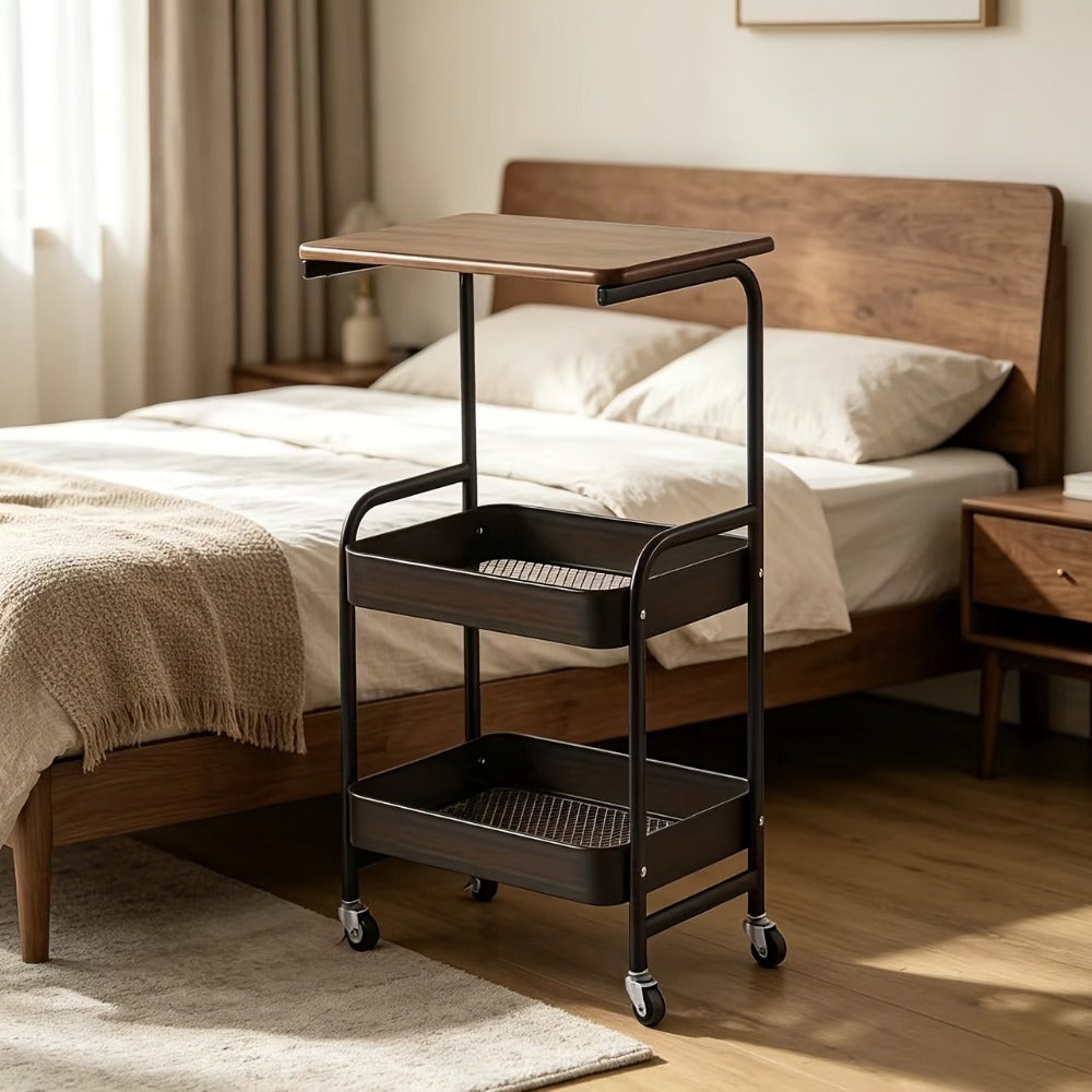3-Tier Rolling Kitchen Cart with Rolling Wheels for Organized Everyday Storage detail image - detail view 8