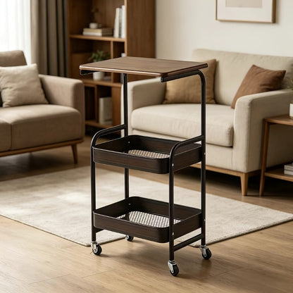 3-Tier Rolling Kitchen Cart with Rolling Wheels for Organized Everyday Storage detail image - detail view 9