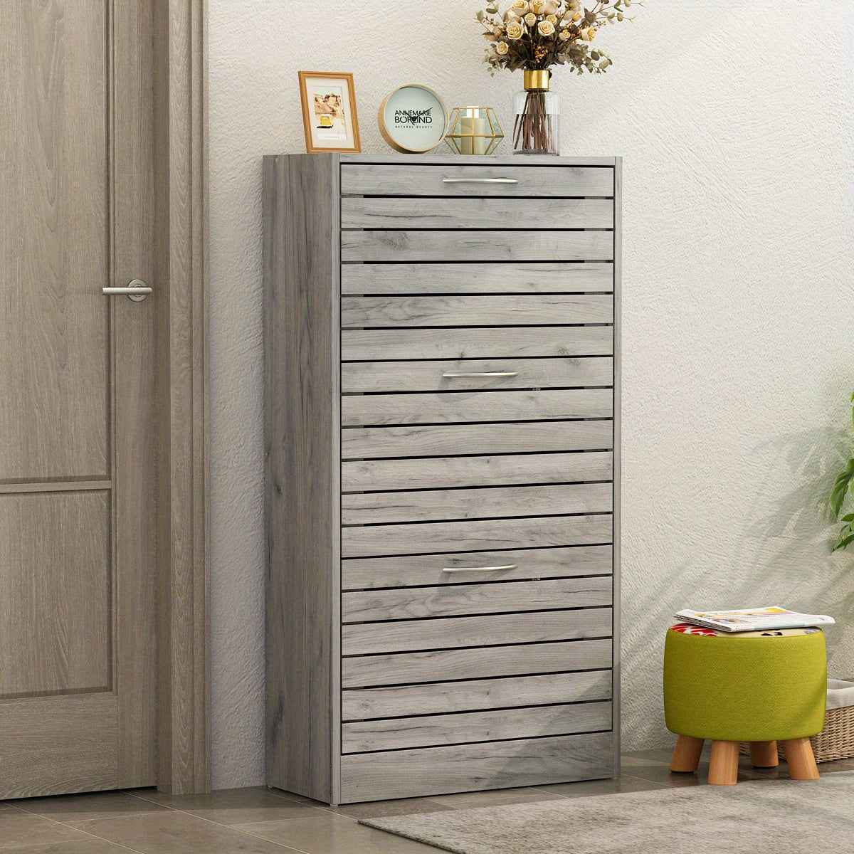 Shoe Cabinet shown in the Gray option