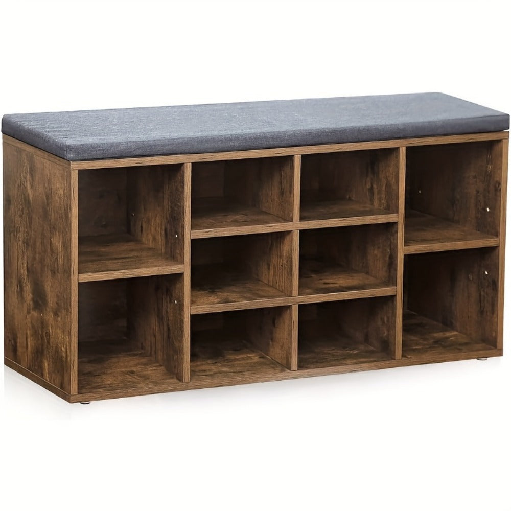 3-Tier Upholstered Storage Bench with Padded Seat and Multiple Color Options for Entryway detail image - detail view 5