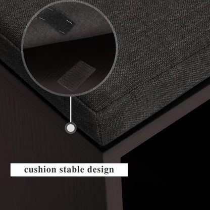 3-Tier Upholstered Storage Bench with Padded Seat and Multiple Color Options for Entryway detail image - detail view 7
