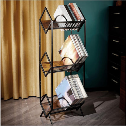 Vinyl Record Storage and Display shown in the Black option