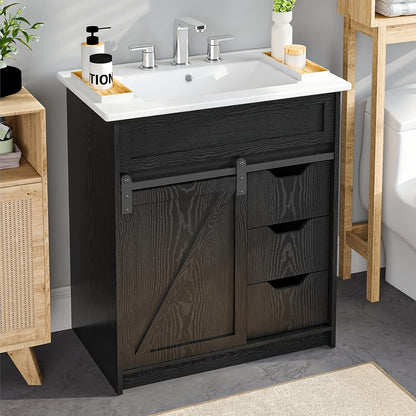Bathroom Vanity shown in the Black Cabinet Only (No Sink) option