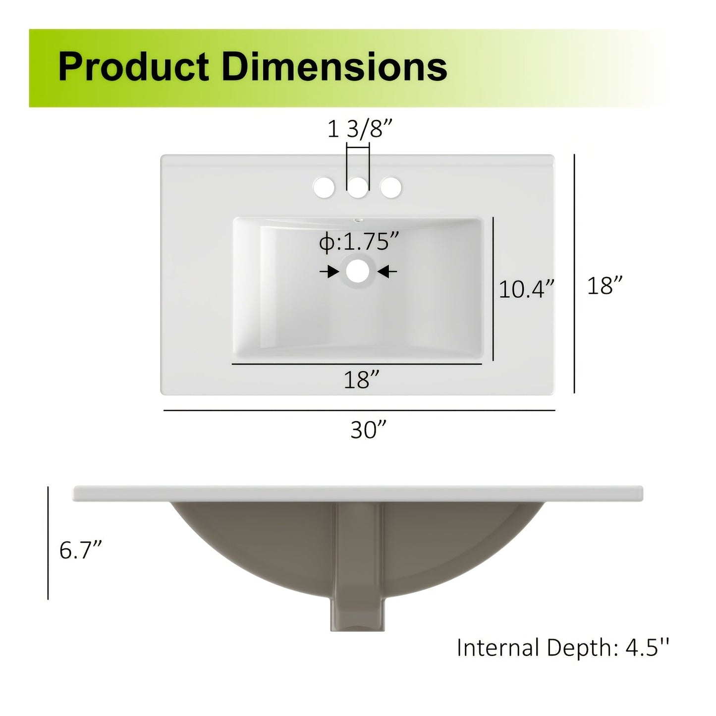 Bathroom Vanity shown in the Sink Only (No Cabinet) option