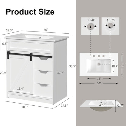 Bathroom Vanity shown in the White Vanity Set (w/Sink) option