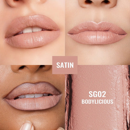Oulac Nude Satin Lipstick Set 12g Each – Lightweight Moisturizing Full Coverage Cream-to-Satin Formula, Skin-Flattering Nude Lip Color