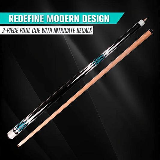 58-Inch Maple Pool Cue with 13mm Tip, Diamond-Style Graphics and Five Colors or Combination Set