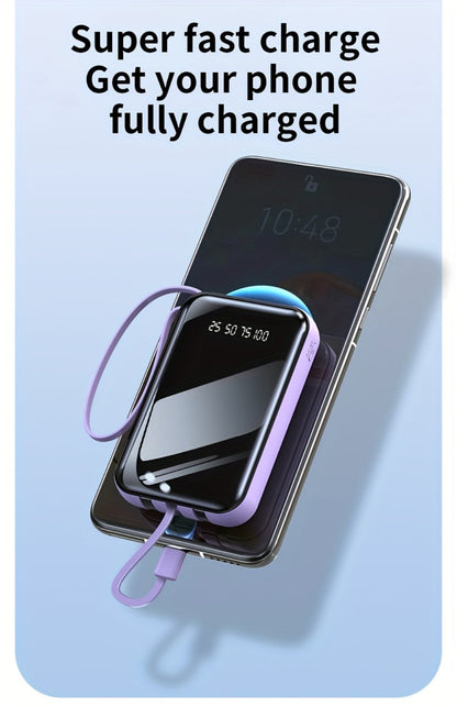 Power Bank 50000mAh 22.5W with Integrated Cable Array, Digital Display and LED Flashlight in Two Colors