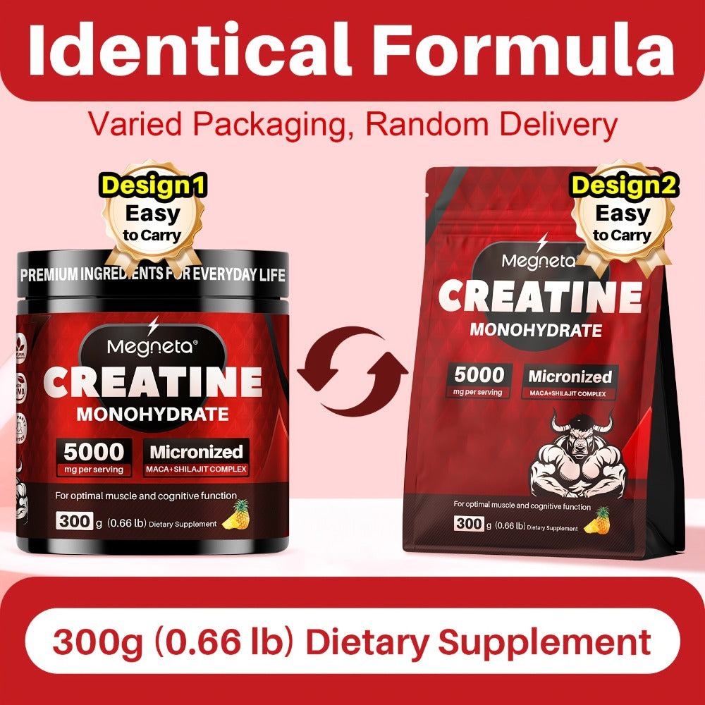 Creatine Monohydrate Powder 5000mg Per Serving - Pineapple Flavor, No Artificial Sweeteners - Strength
