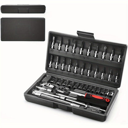 Automotive Socket and Hand Tool Kit in 45-Piece Case or 898-Piece Rolling Cabinet Checkout Options