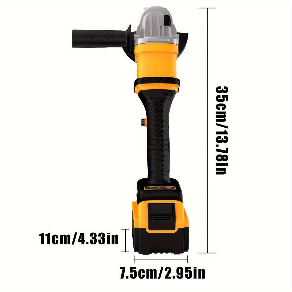 Cordless Angle Grinder - Rechargeable Polishing Machine with Lithium-Ion Battery, Fast Charger & Complete Accessories Kit