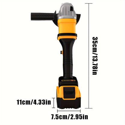 Cordless Angle Grinder - Rechargeable Polishing Machine with Lithium-Ion Battery, Fast Charger & Complete Accessories Kit