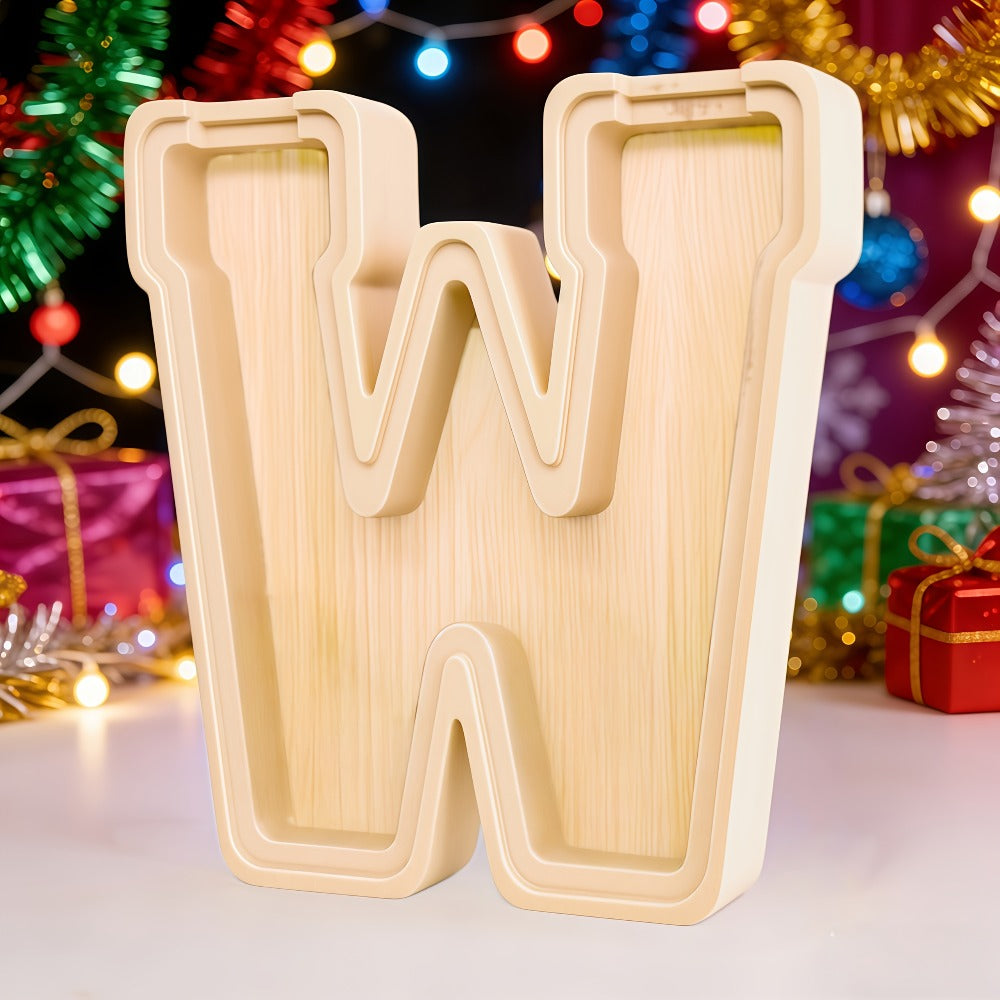 Alphabet Letter Piggy Bank A-Z Wooden Coin Bank Large Capacity Transparent – Personalized Savings Box for Kids | Back to School