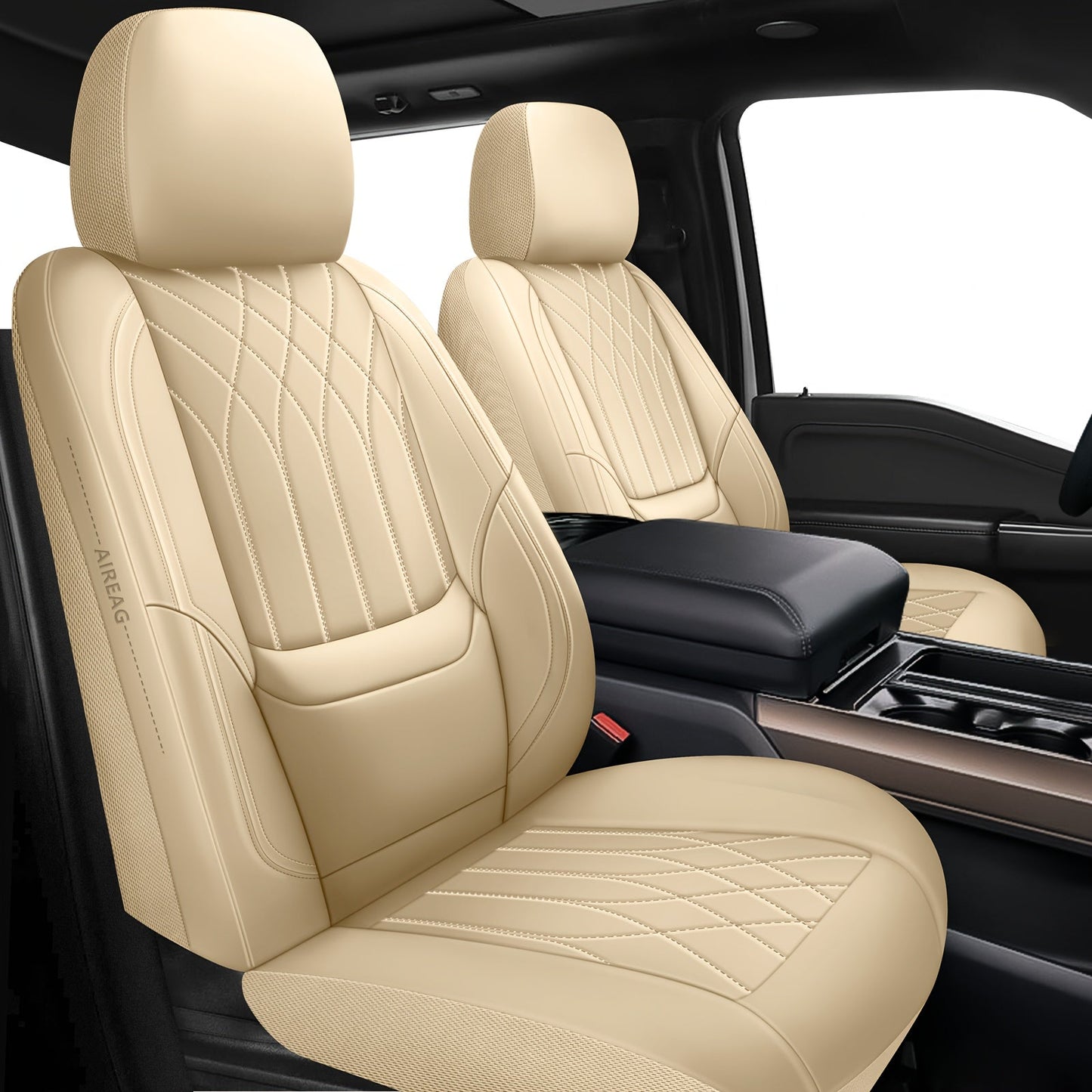 Car Seat Covers PU Leather Full-Coverage Set with Two-Front or Five-Seat Configuration Options