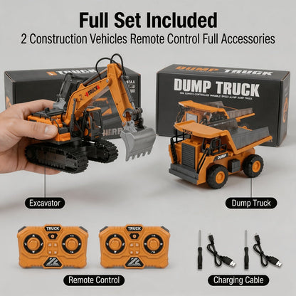 RC Construction Vehicle Set 2/3/4pcs with the Listed Color, Size or Set Options for Everyday Use