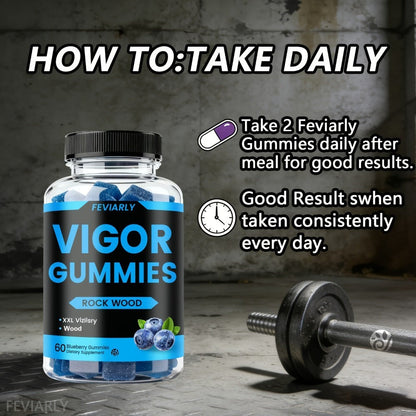 Dietary Supplement Gummies with Shilajit, Maca and Longjack in Blueberry Flavor, 60 Count for Daily Supplement Routines