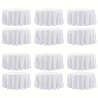 120 Inch Round Tablecloth Bulk Pack – Wrinkle-Free Table Cover for Wedding, Party, Christmas & Halloween, Black or White (6/12/18 Pack)