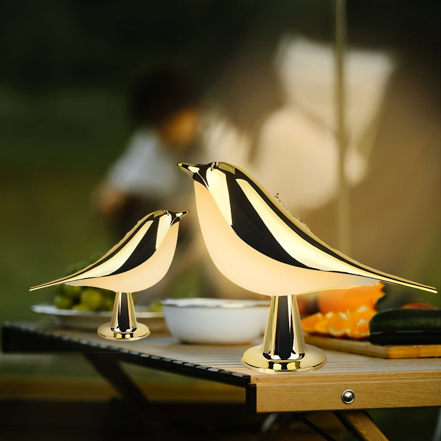 Magpie Bird Desk Lamp 2 Pack 16 Color Dimmable Cordless Night Light USB Charging Touch for Entryways, Bedrooms and Living Spaces