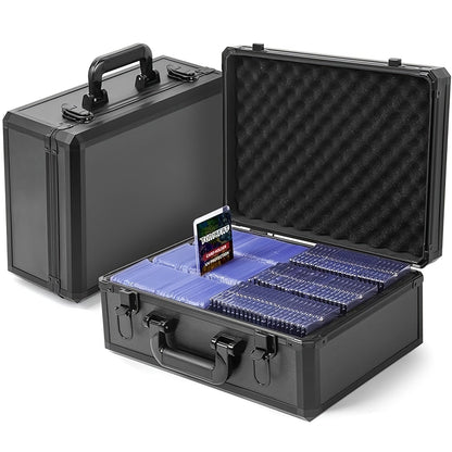 Trading Card Storage Box Topload Case – Fits 3x4 35PT Rigid Holders, 18 Colorful Dividers, 6 Foam Stoppers, Holds 600+ Cards