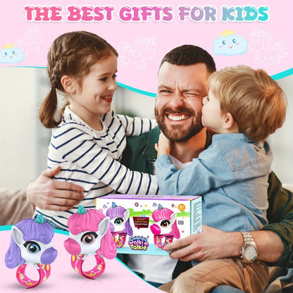 Unicorn Walkie Talkies for Kids 2 Pack, Glow in the Dark, Long Range 2-Way Radio Toy for Boys & Girls Ages 3-12