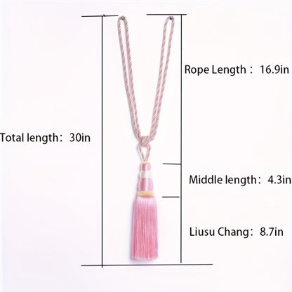 Curtain Tiebacks with Ball Tassels 4-Pack Silk Rope Curtain Ties Decorative Holdbacks for Window Dressing Home Decor