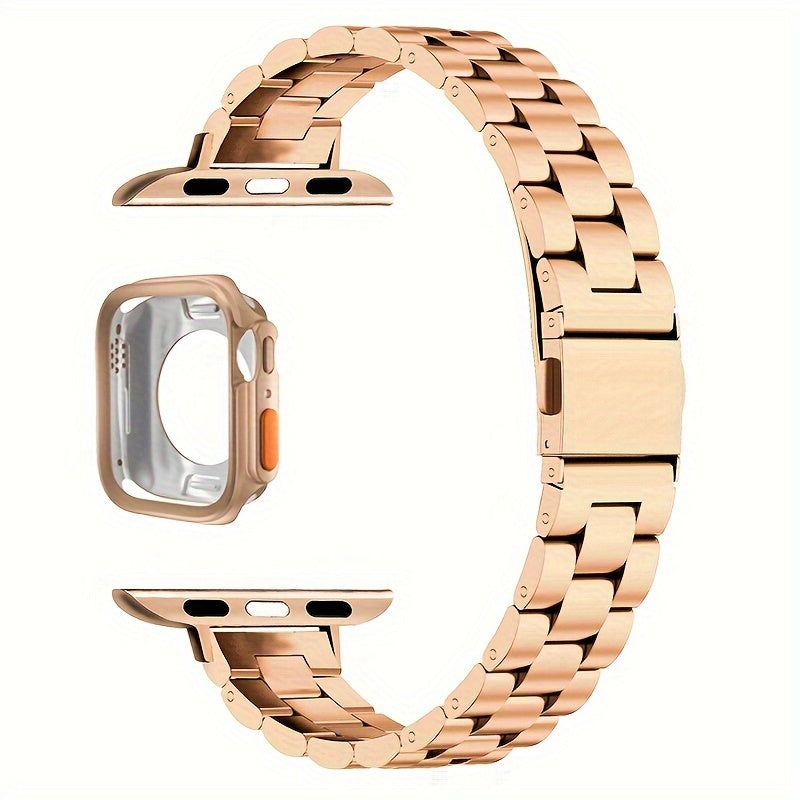 Slim Waist Apple Watch Steel Band & Half Shell Case 3-Piece Set for an Everyday Personal Care Routine